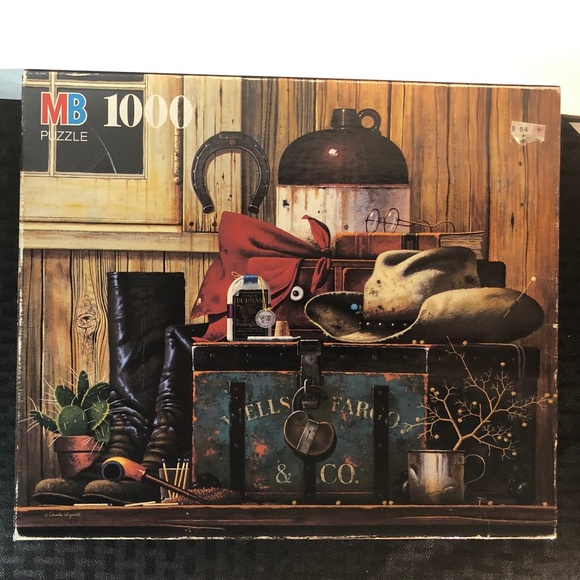Milton Bradley 1995 - Charles Wysocki's COWBOY BOOTS #4679-22 - 1000pc Puzzle - Picture 1 of 7